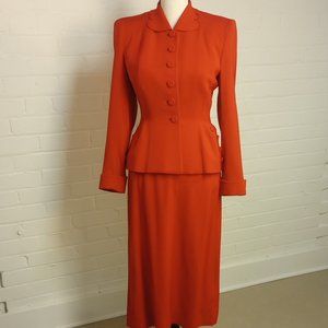 B. Siegel Vintage 1940's women's red suit, size 4/6